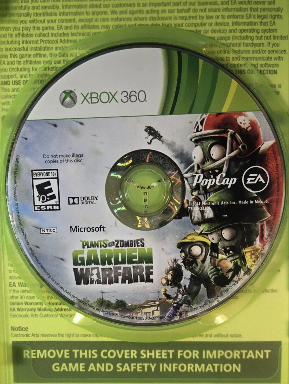 Xbox 360 Plants vs Zombies Garden Warfare Game